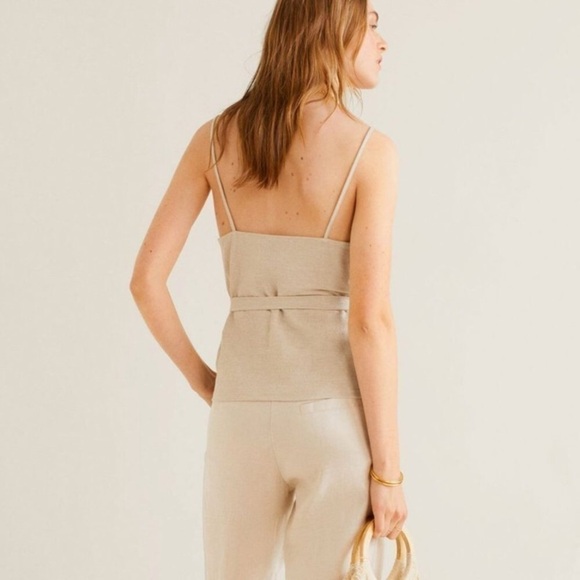 MANGO Button Detail Tie Waist Cami Top - Picture 6 of 9